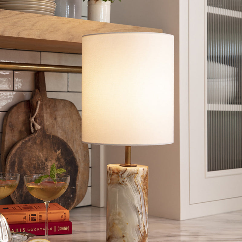 Jade and Brass Mini Table Lamp - Designer Table Lamp for Nightstands