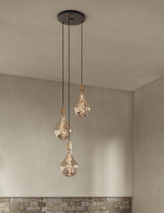 Triple Pendant Light with Voronoi II - Modern Ceiling Pendant Light