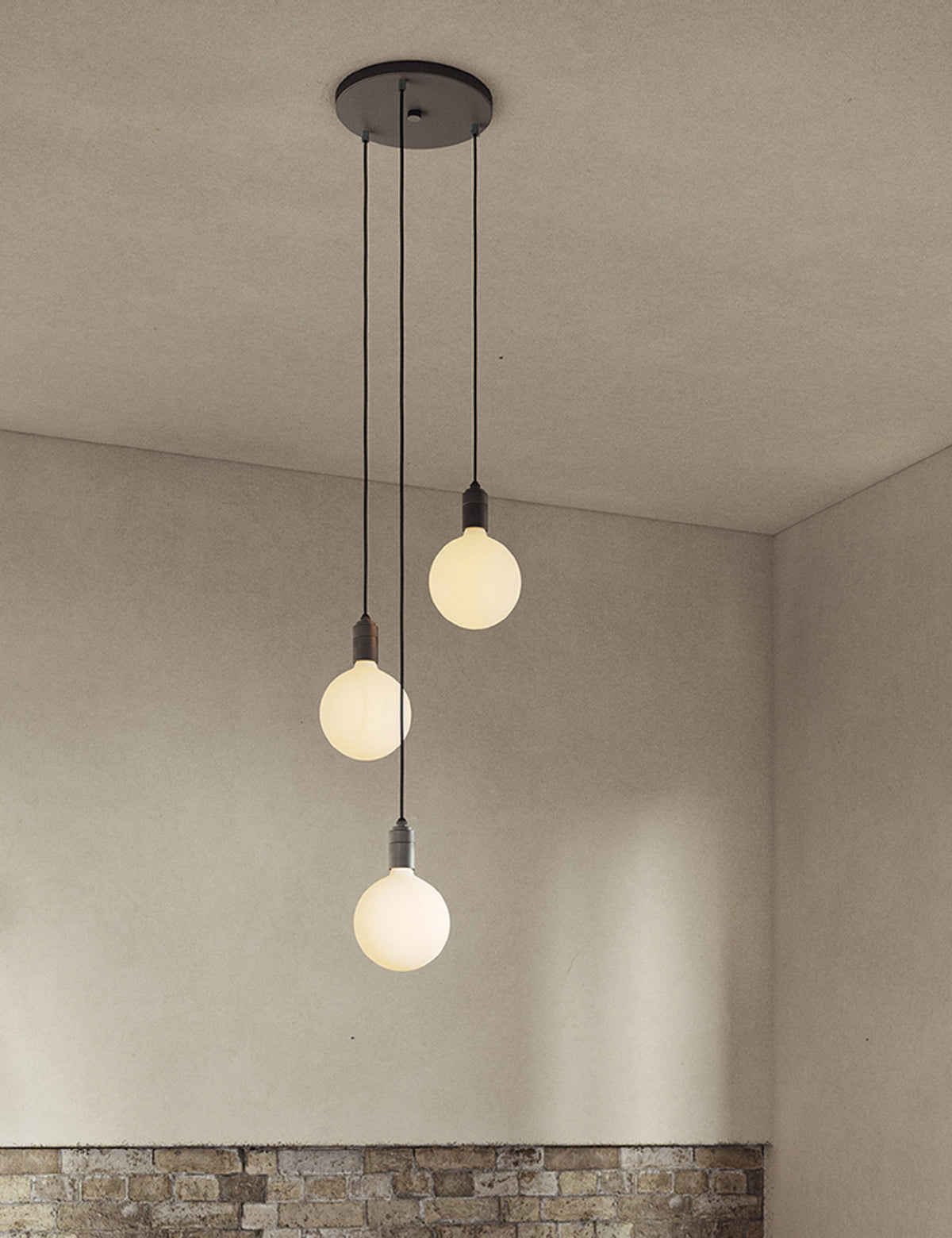 Triple Pendant Light with Sphere IV - Modern Ceiling Pendant Light in a room