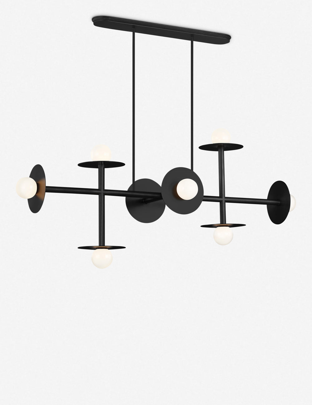 Nodes Large Linear Chandelier - Dining Room Chandelier Fixture in a room