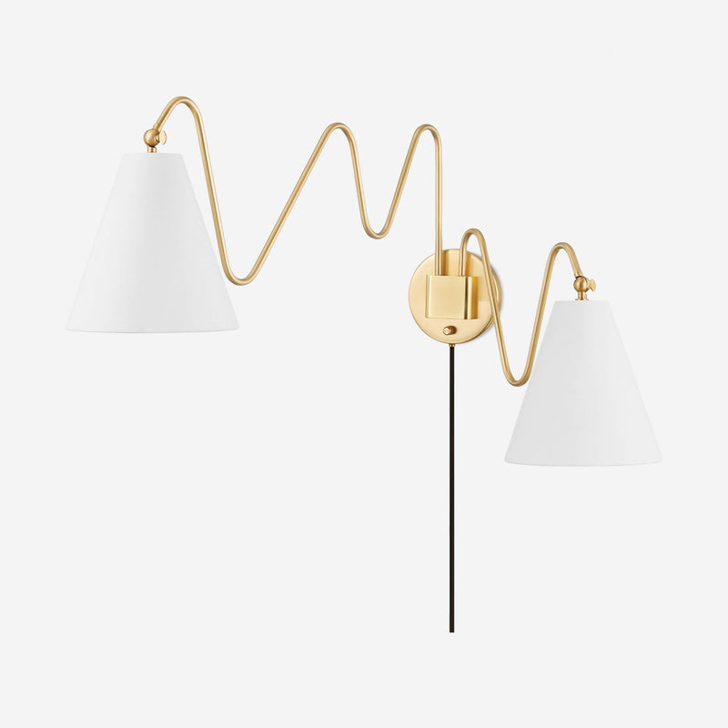 Dellon Double Plug-In Sconce - Wall Sconce Lighting for Bedrooms