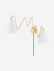 Dellon Double Plug-In Sconce - Wall Sconce Lighting for Bedrooms