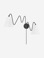 Dellon Double Plug-In Sconce - Wall Sconce Lighting for Bedrooms