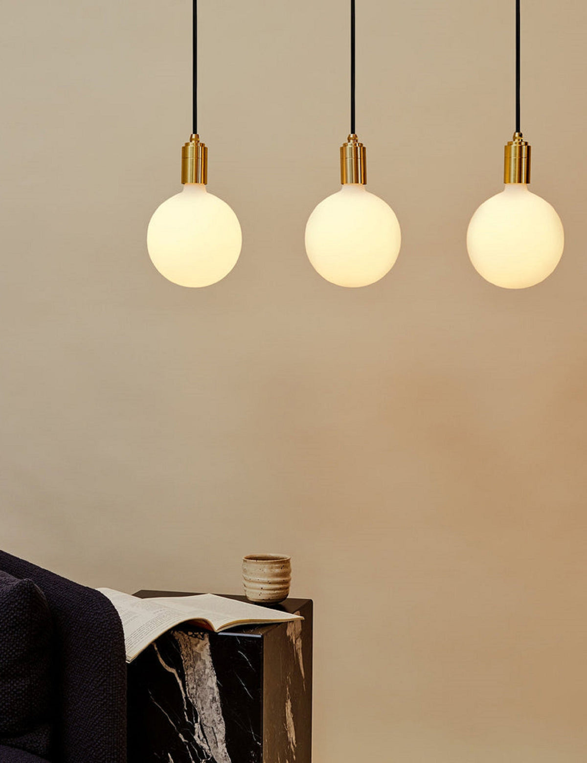 Triple Linear Pendant Light with Sphere IV - Linear Pendant Light
